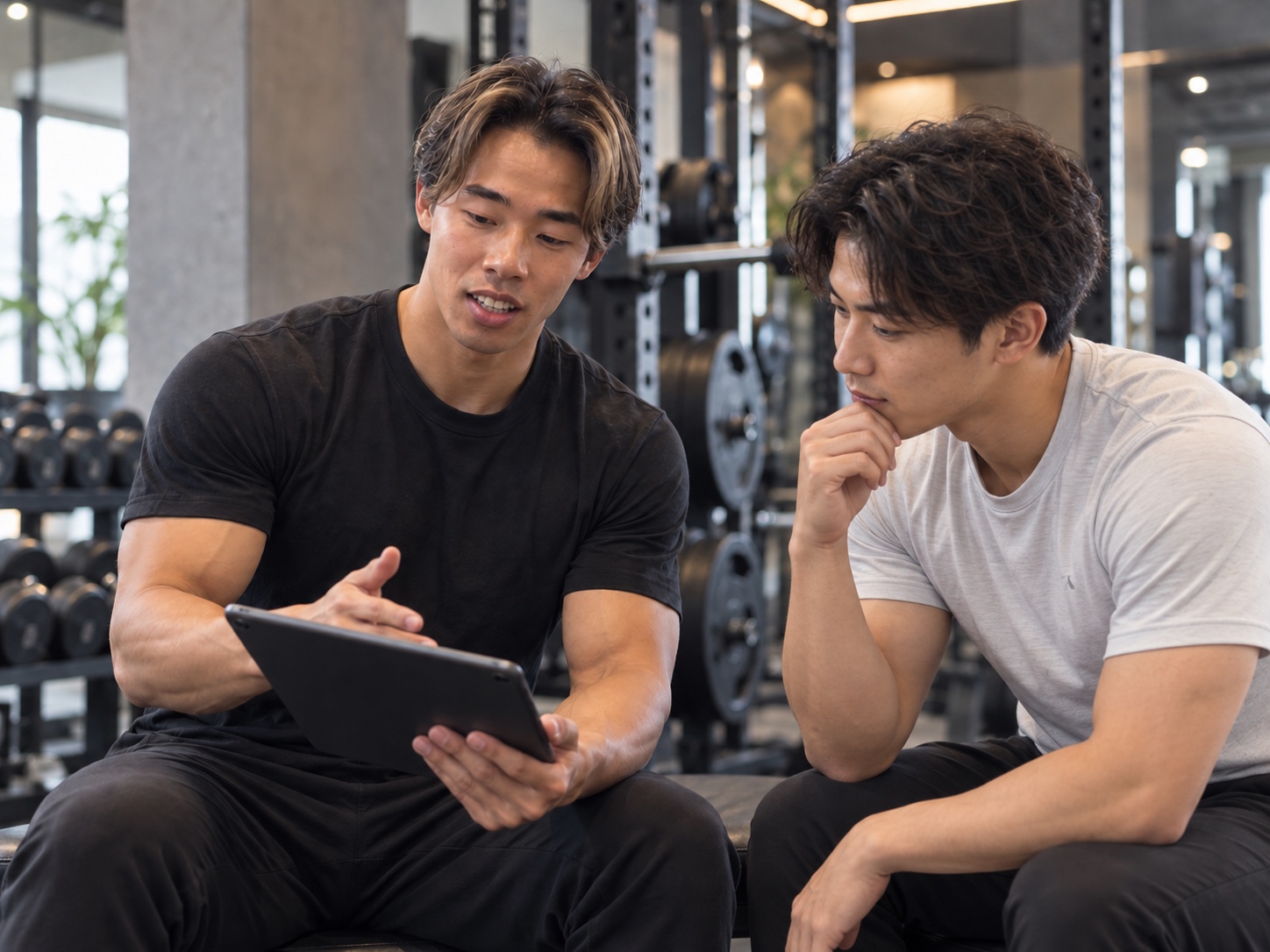 トレーナーとカウンセリングする様子